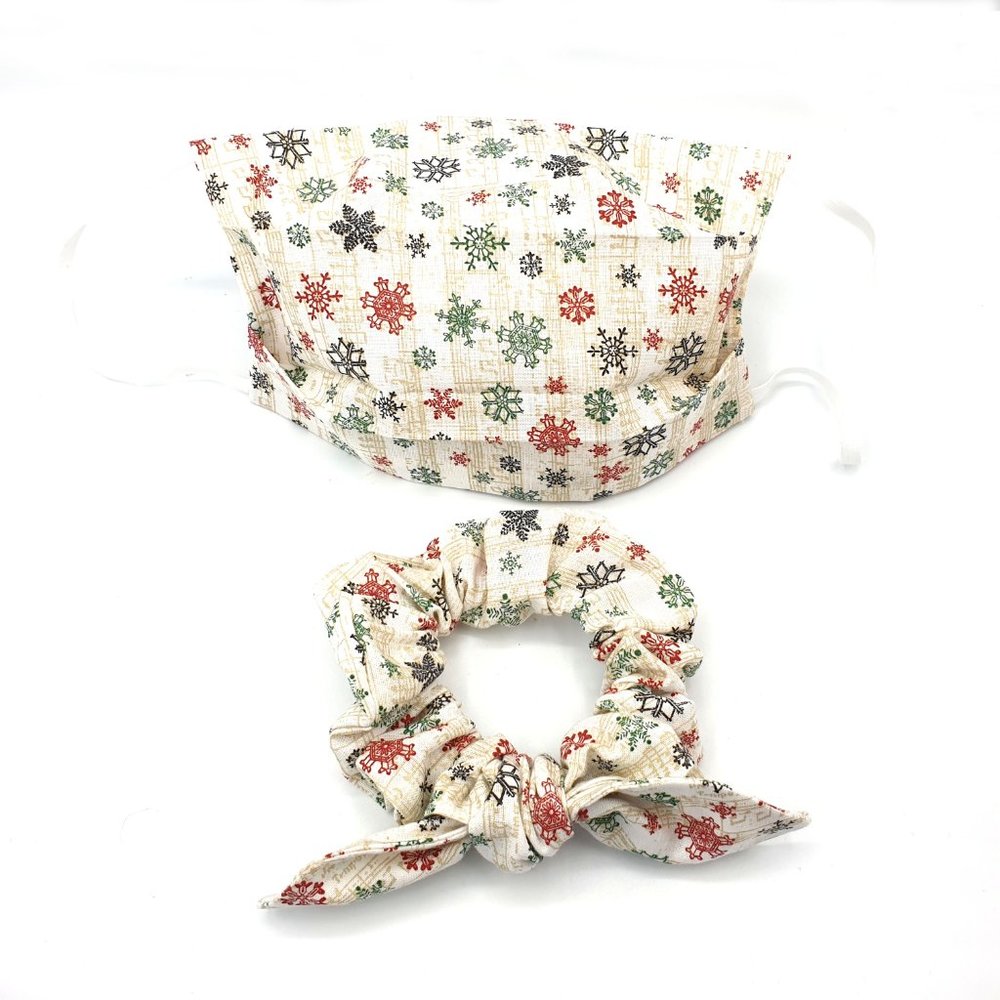 Christmas Scrunchy and Mask set Holiday Gift